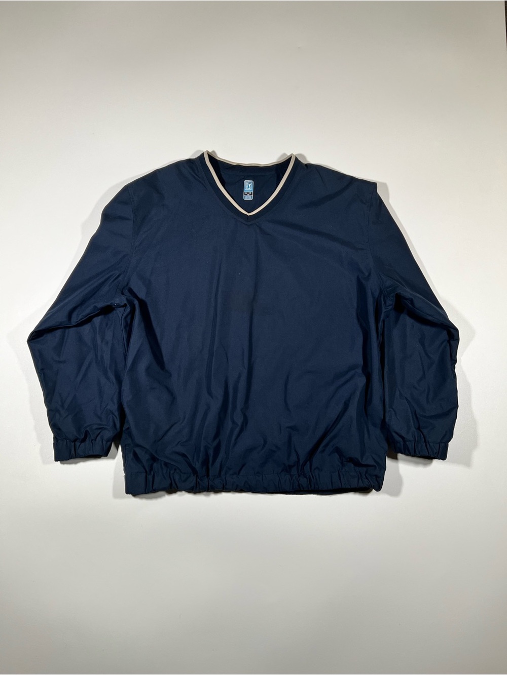 PGA Tour Navy Windbreaker with Contrast Trim